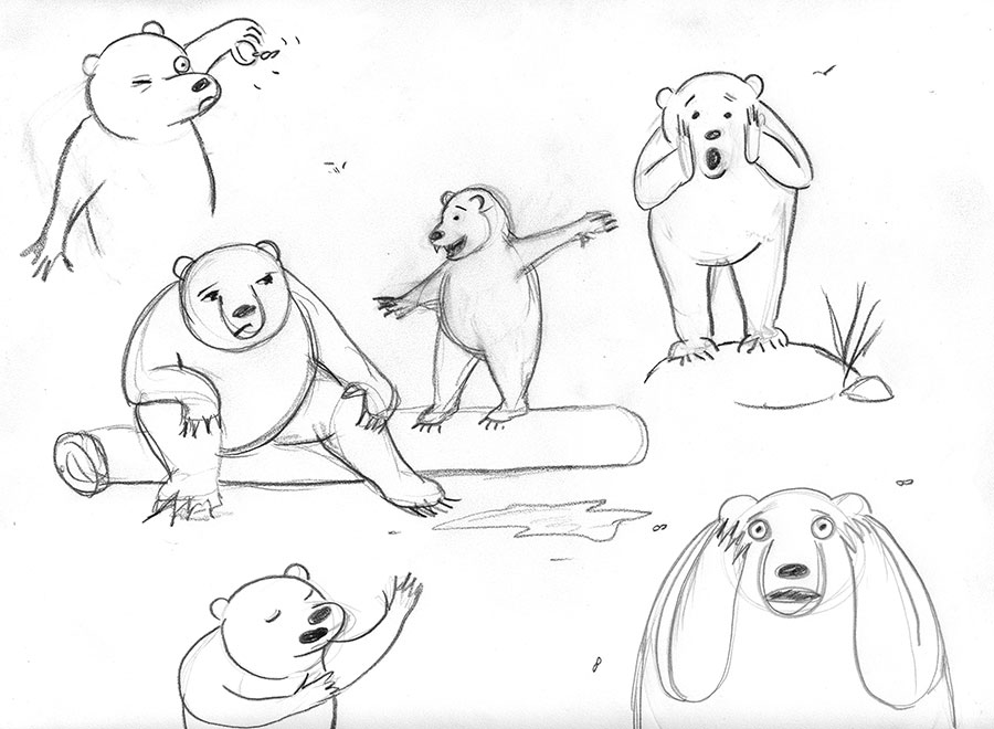 Christine Marie Larsen Bears sketchbook character study